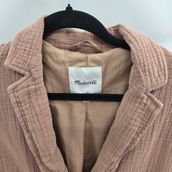 Madewell Beige Faded Earth Larsen Cotton Linen Textured Blazer XXS - Picture 9 of 14